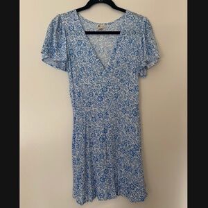 Billabong Blue & White Floral Mini Dress